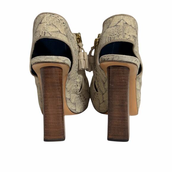 Pollini Platform Block Heel Booties Women US 6.5 7 - Picture 5 of 8